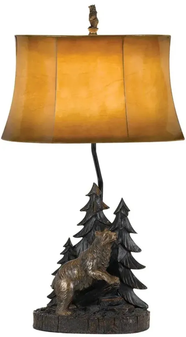 Hivvago 29" Antiqued Bronze Novelty Table Lamp With Brown Bell Shade