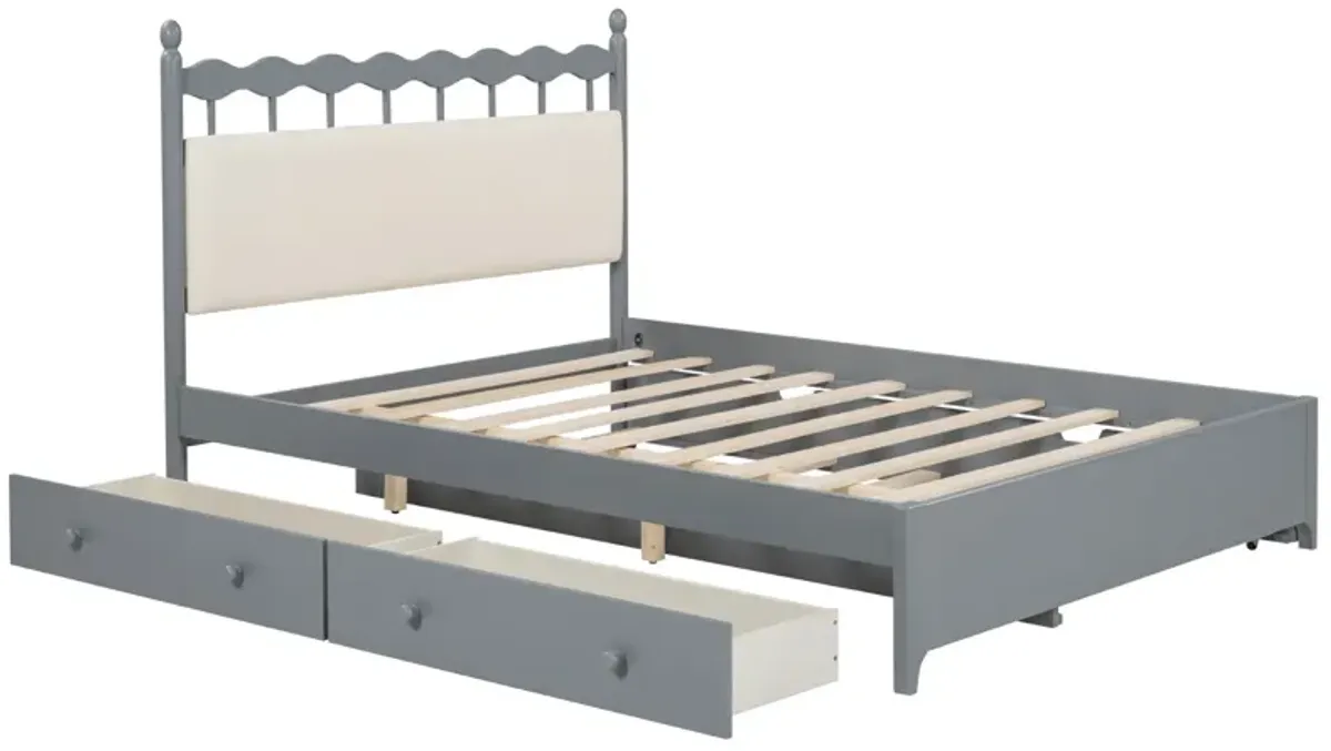 Merax Wooden Platform Bed  with Trundle and Drawers