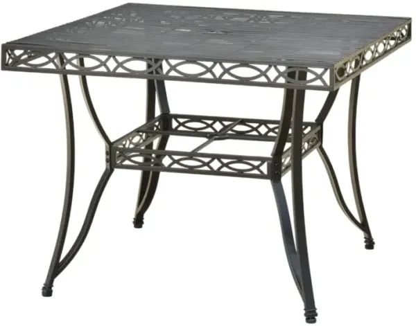 Segovia Iron 39-inch Square Dining Table with Umbrella Hole