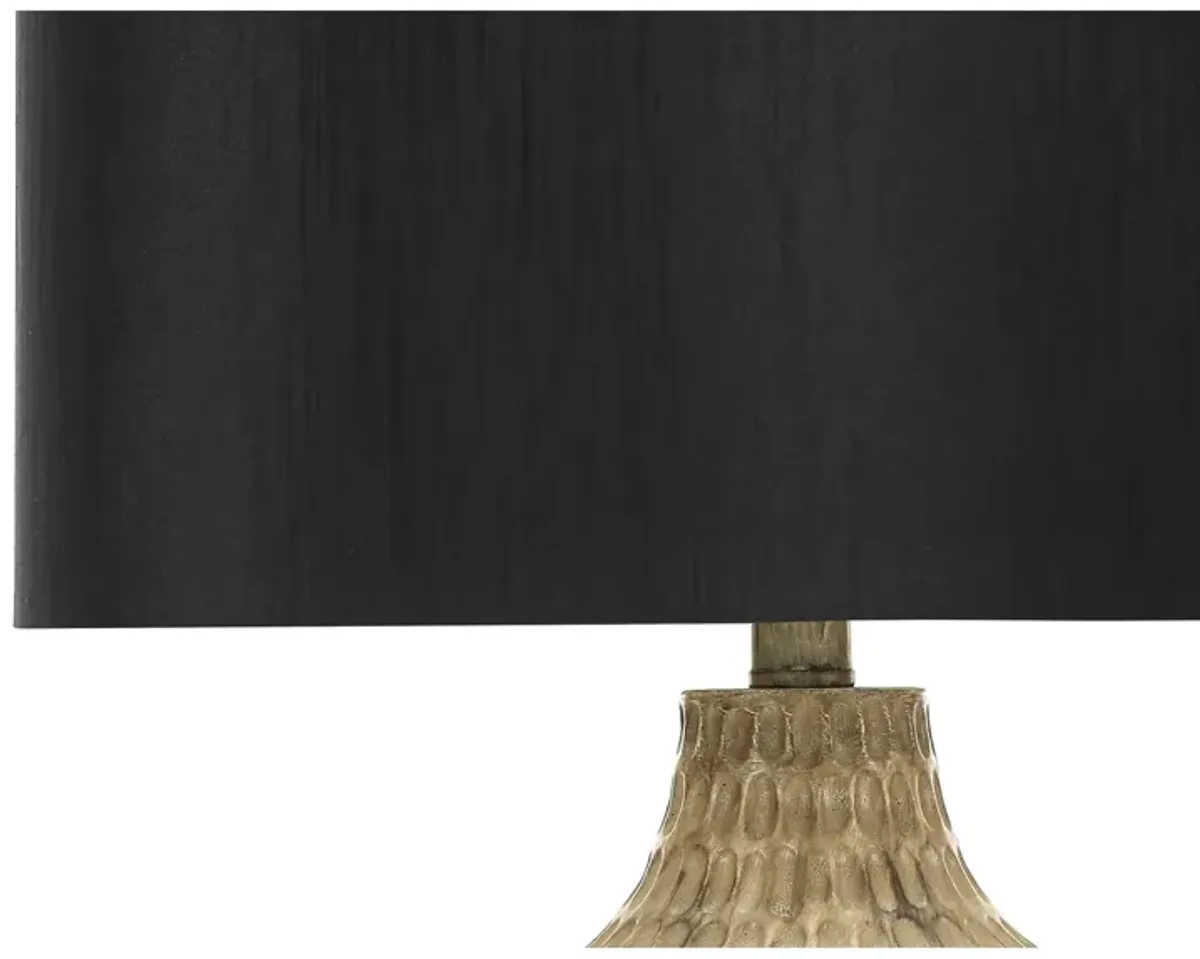 Monarch Specialties I 9606 - Lighting, 25"H, Table Lamp, Black Shade, Brown Resin, Contemporary