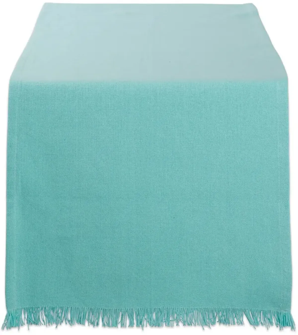 14" x 72" Aqua Blue Fringed Rectangular Table Runner