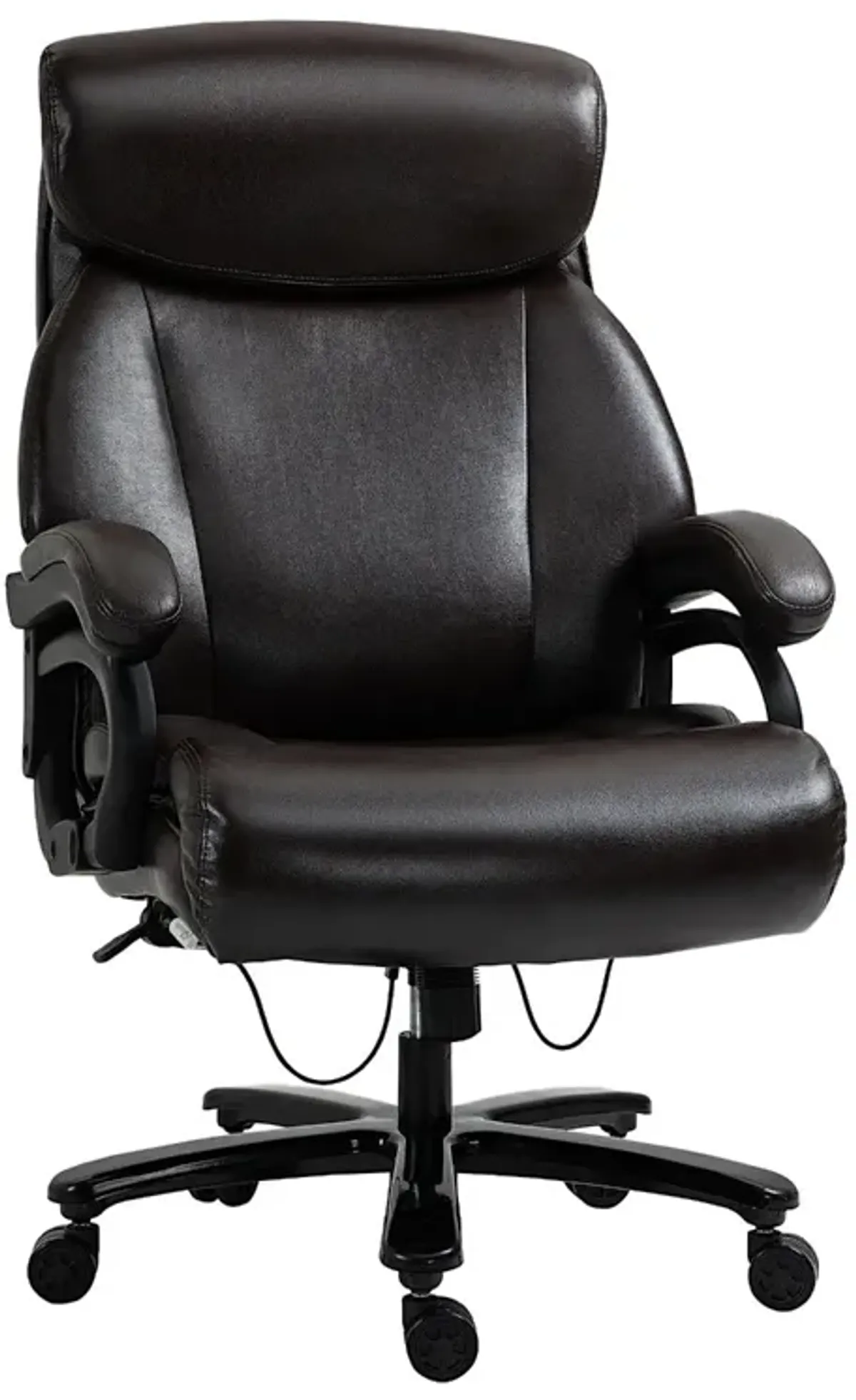 Brown Office Comfort: High Back Executive PU Leather Swivel Chair