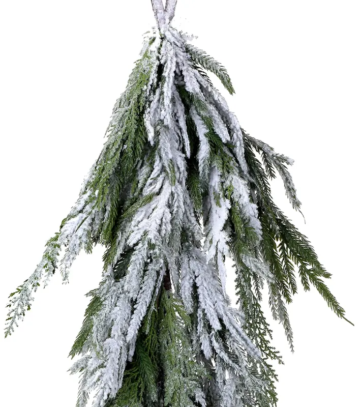 4' x 8" Frosted Norfolk Pine Artificial Christmas Garland  Unlit