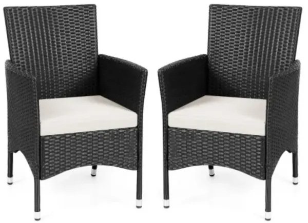 2 pcs Dining Chairs Set with 2 Cushion Covers