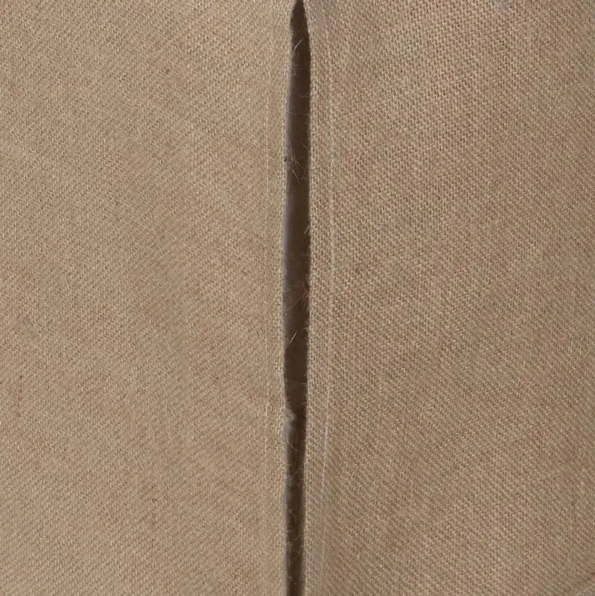 Kuma Queen Bed Skirt, Spilt Corners, Burlap Drop, Polyester Platform, Brown - Benzara