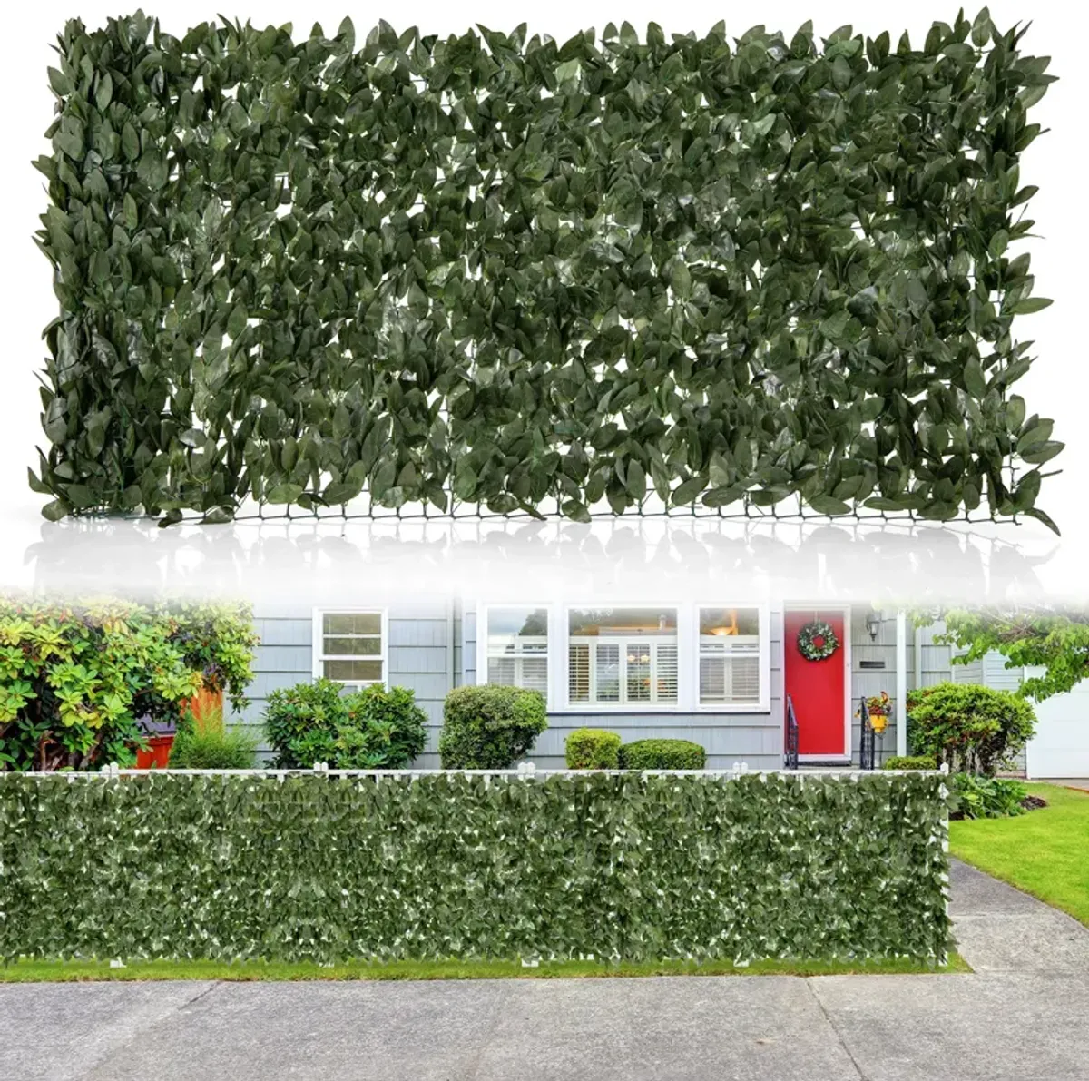 Artificial Lily Leaf Privacy Fence for Garden Yard Balcony Deck