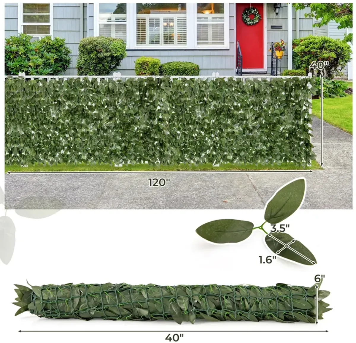 Artificial Lily Leaf Privacy Fence for Garden Yard Balcony Deck