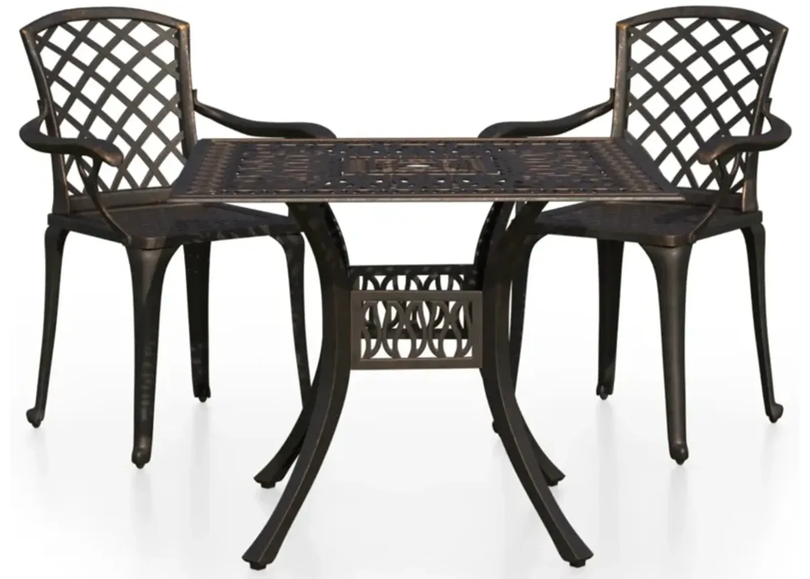 vidaXL 3 Piece Bistro Set Cast Aluminum Bronze