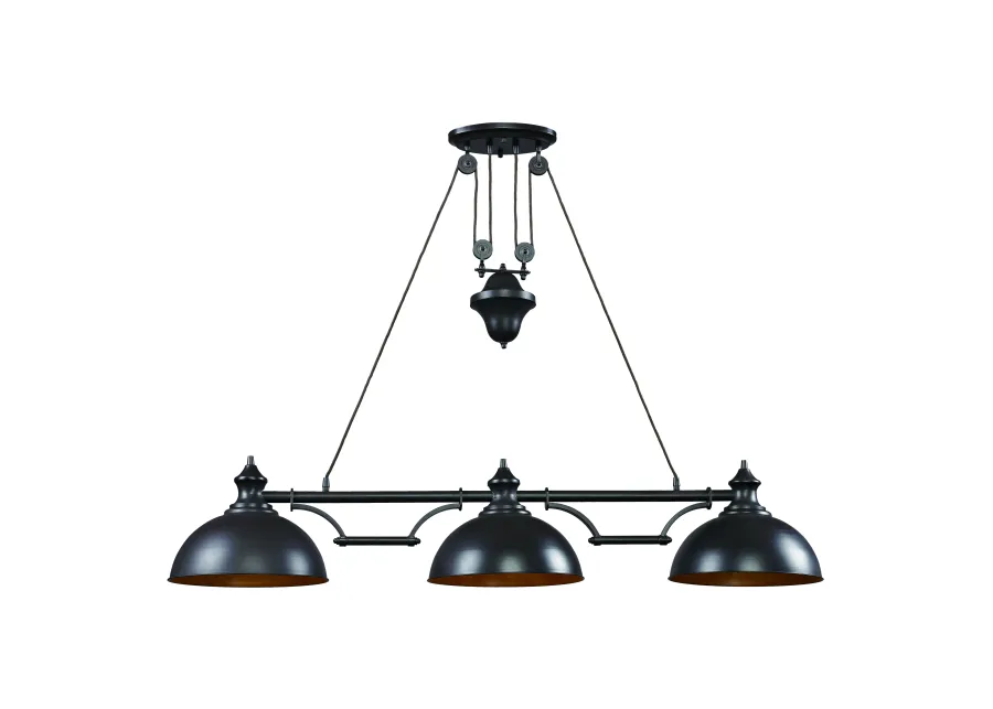 Farmhouse 56'' Wide 3-Light Chandelier