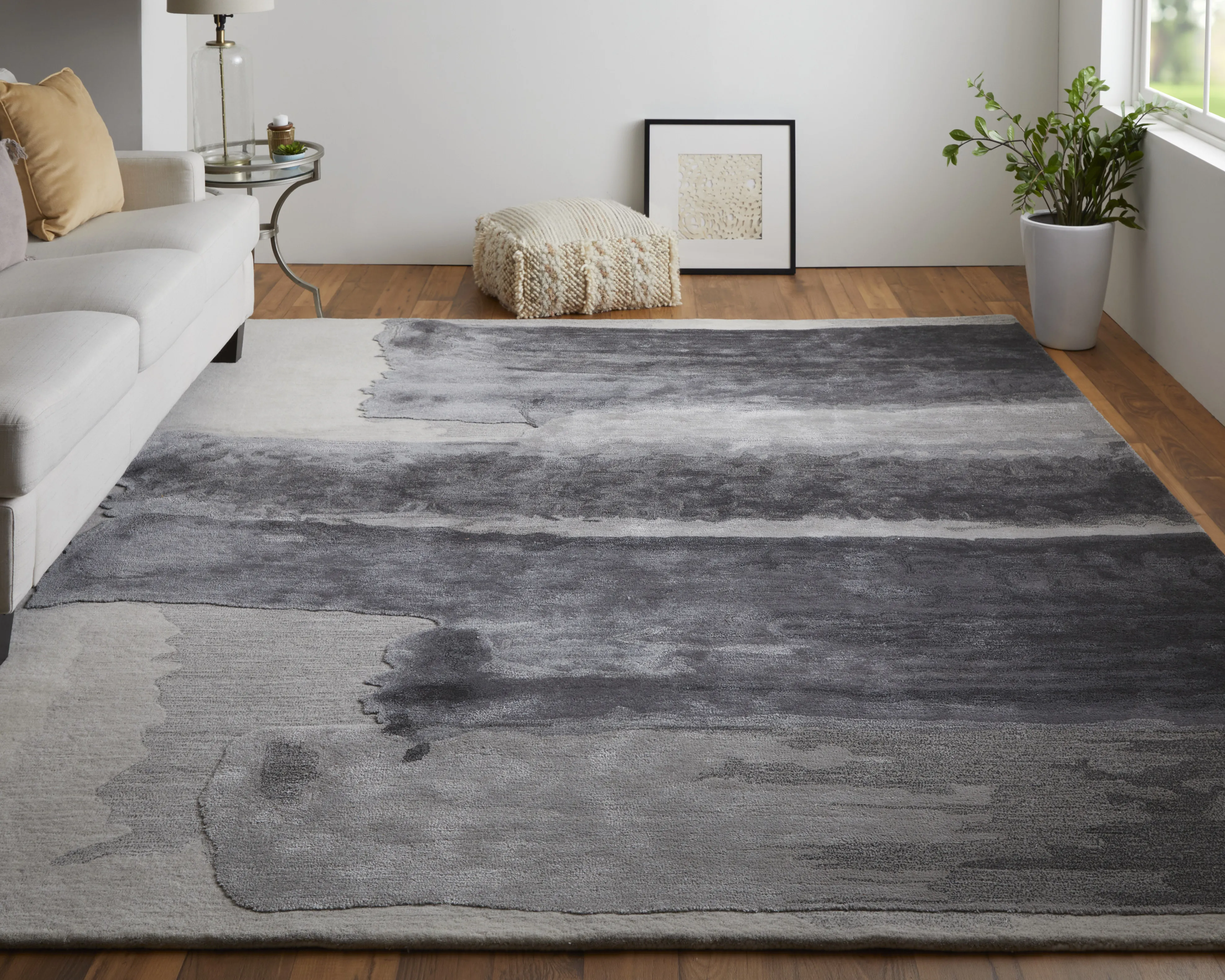 Anya 8921F Gray/Blue/Ivory 5' x 8' Rug