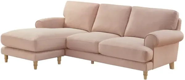 Rustic Manor Bridgette Velvet/Linen Chaise Sofa