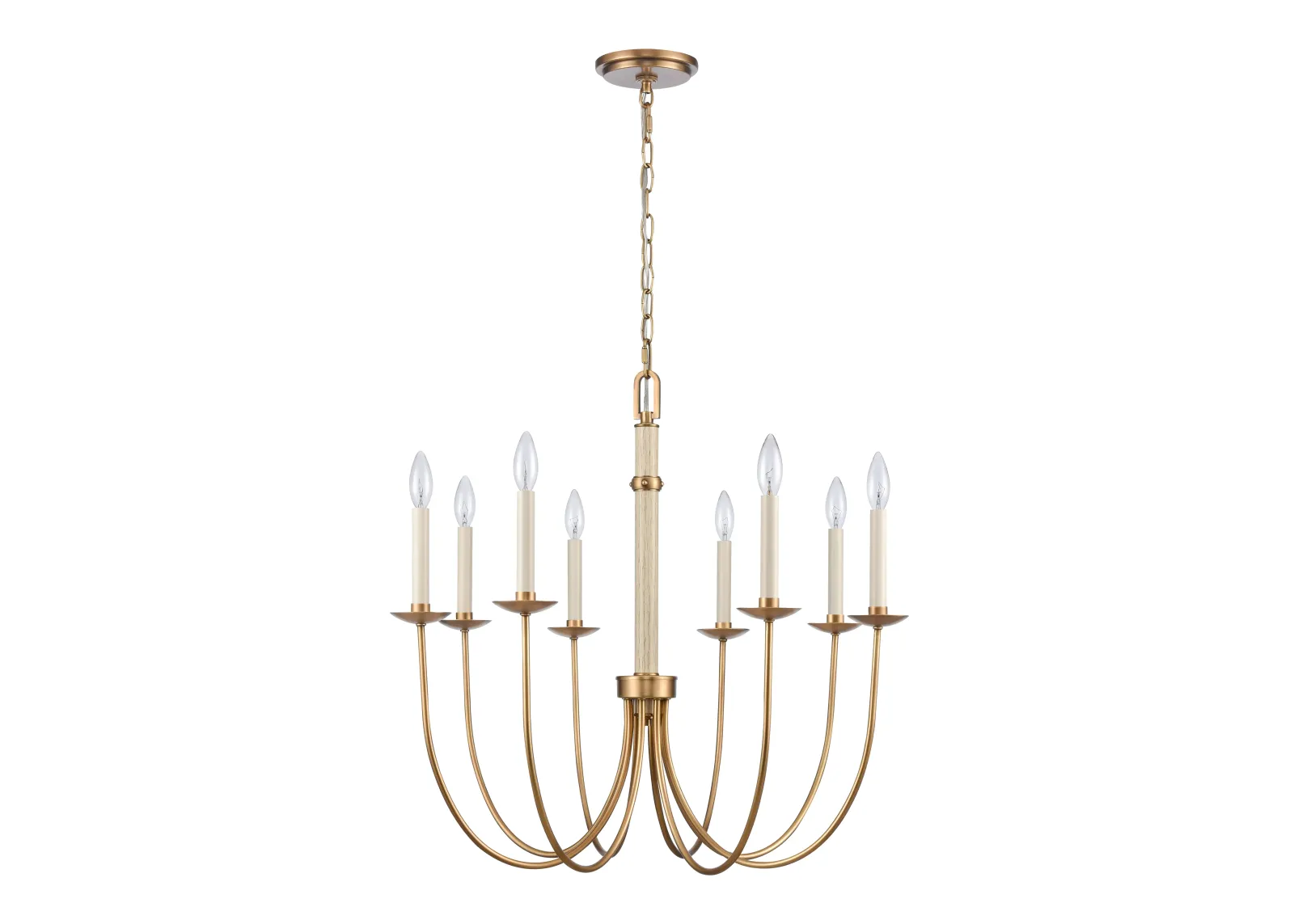 Neville 28'' Wide 8-Light Brass Chandelier