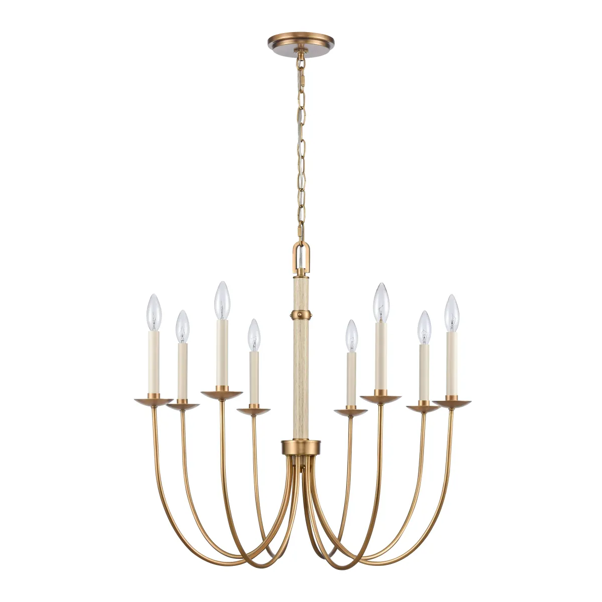 Neville 28'' Wide 8-Light Brass Chandelier