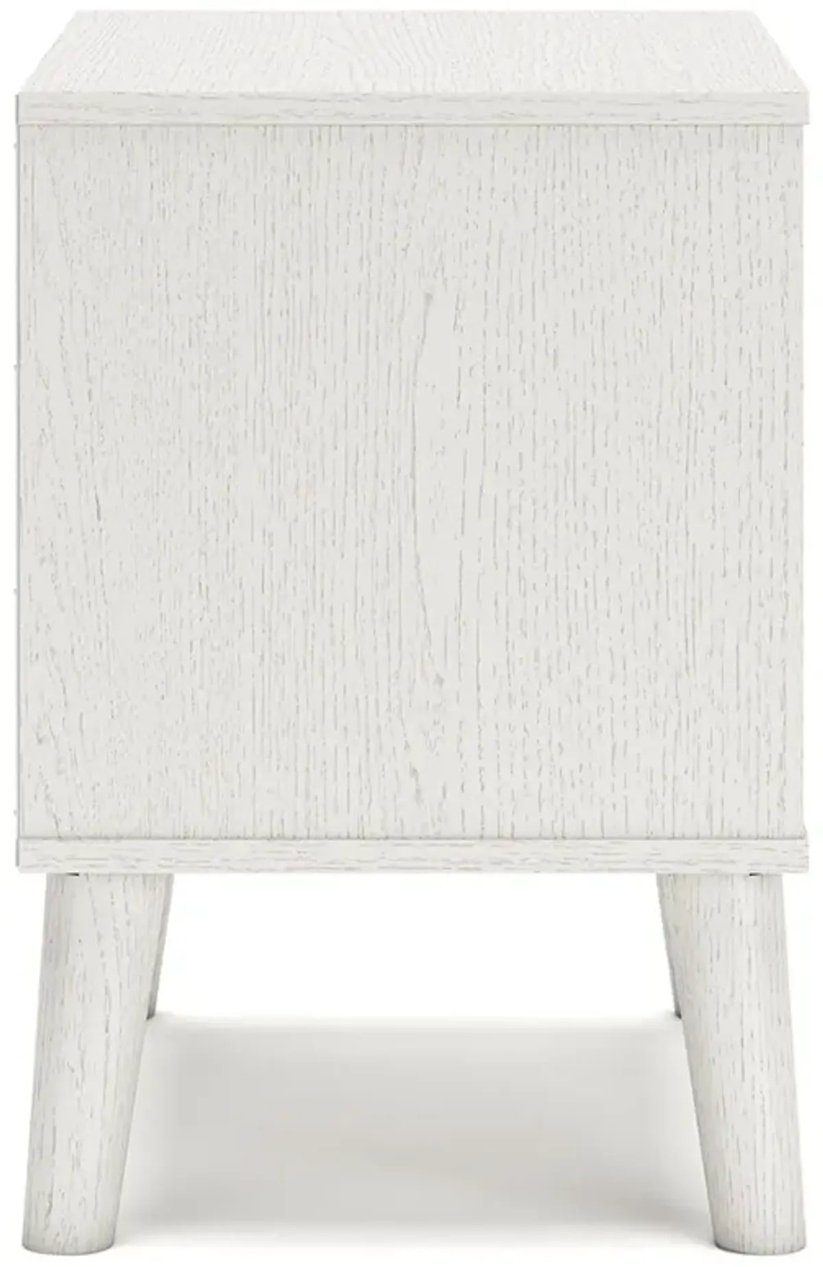 Luna 22 Inch Wood Nightstand, 1 Drawer, Faux Leather Knobs, White Finish-Benzara