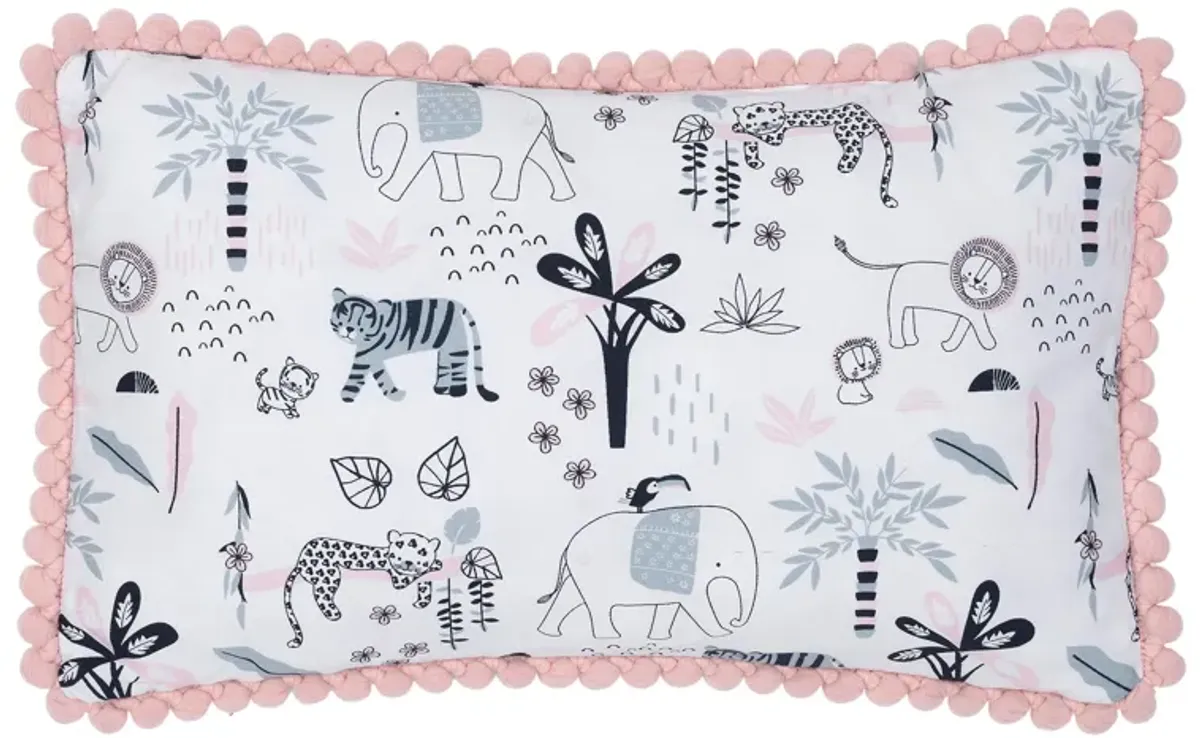 Lambs & Ivy Happy Jungle Pink/White Safari Nursery 5-Piece Crib Bedding Set