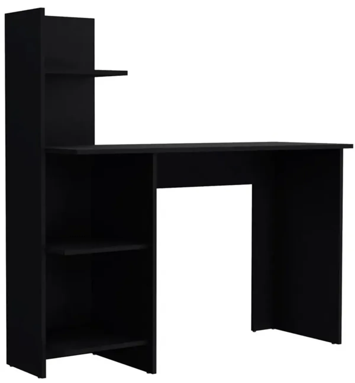 Toronto 120 Writing Desk, Four Shelves, Black -Office