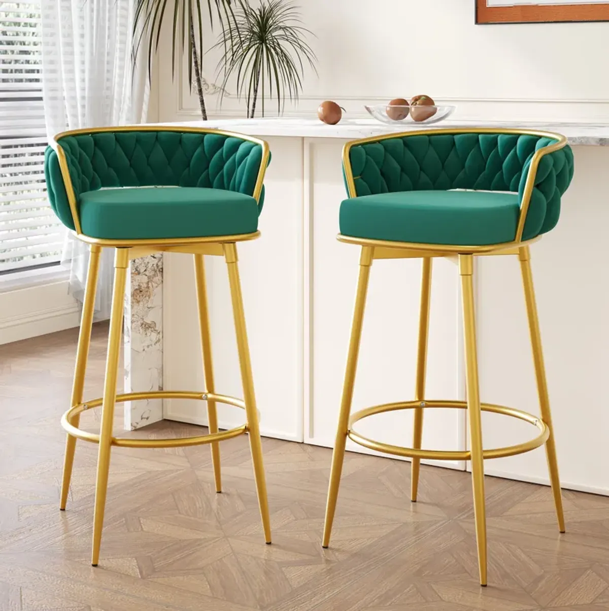 Merax Swivel Counter Height Bar Stools Set of 2