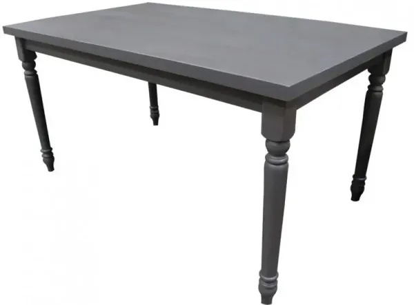 Best Master Luxembourg Solid Wood Rectangular Dining Table in Rustic Gray