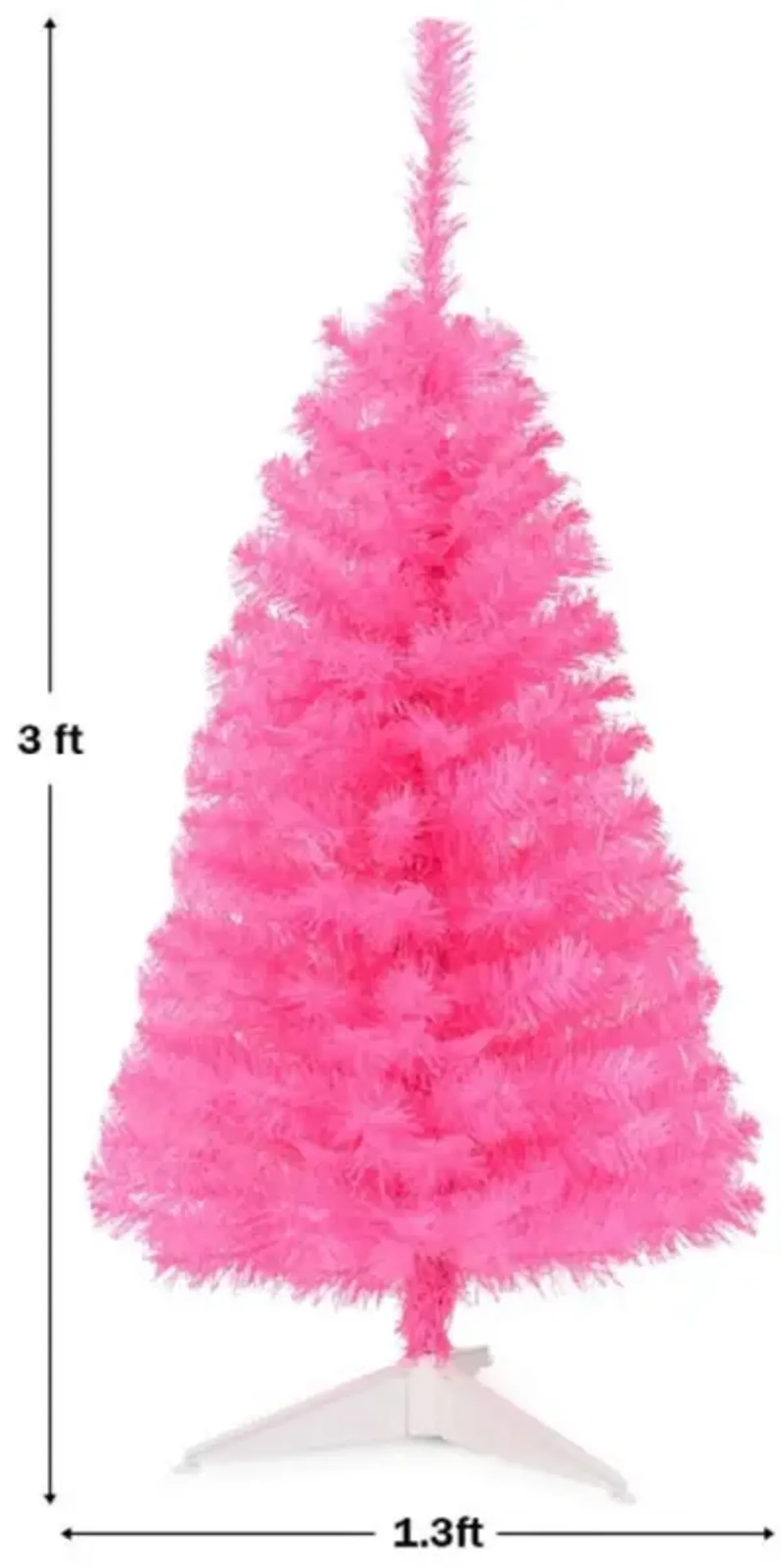 Hivvago 36 Inch Unlit Artificial Christmas Mini Tree with Plastic Stand