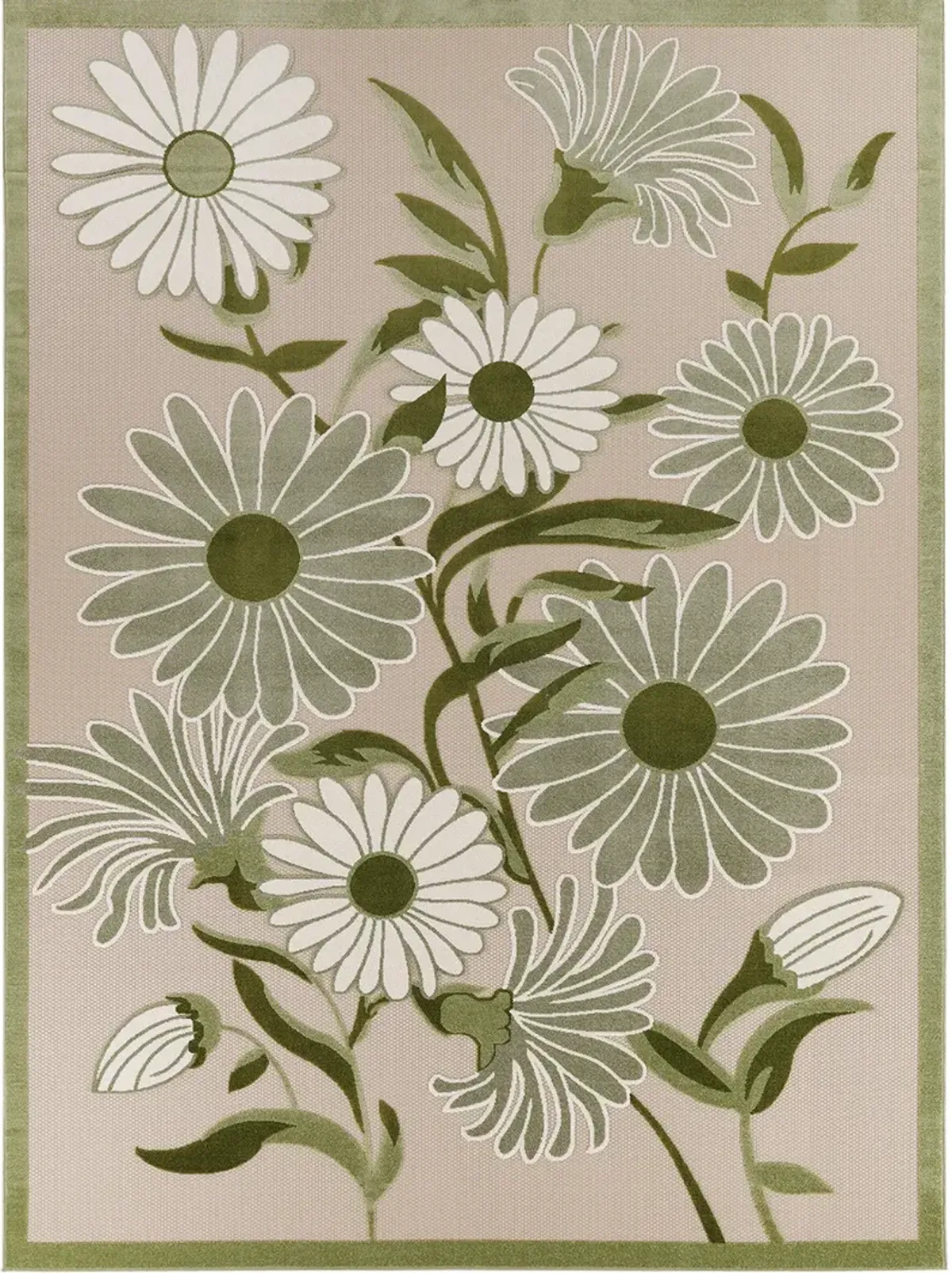 Aloha ALH33 Ivory/Green 6' x 9' Rug