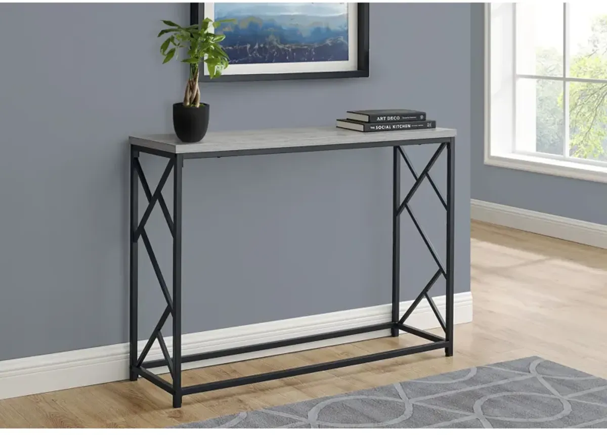 Monarch Specialties I 3532 Accent Table, Console, Entryway, Narrow, Sofa, Living Room, Bedroom, Metal, Laminate, Grey, Black, Contemporary, Modern