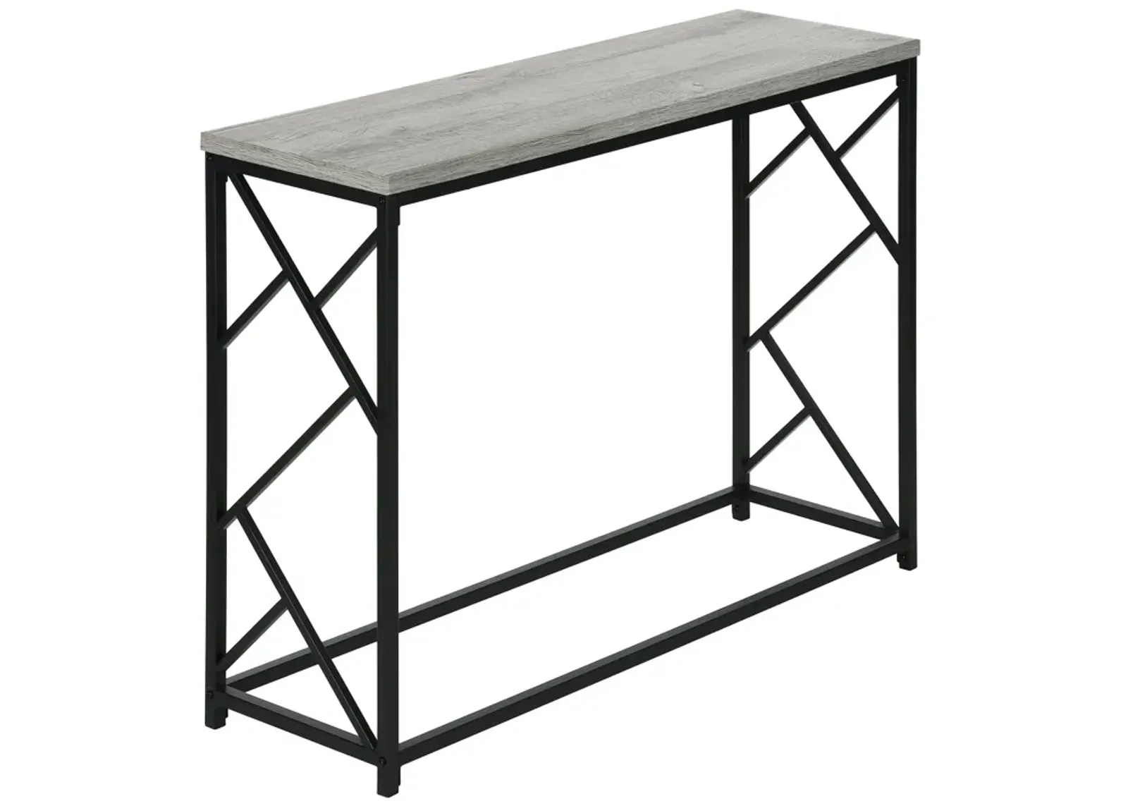 Monarch Specialties I 3532 Accent Table, Console, Entryway, Narrow, Sofa, Living Room, Bedroom, Metal, Laminate, Grey, Black, Contemporary, Modern