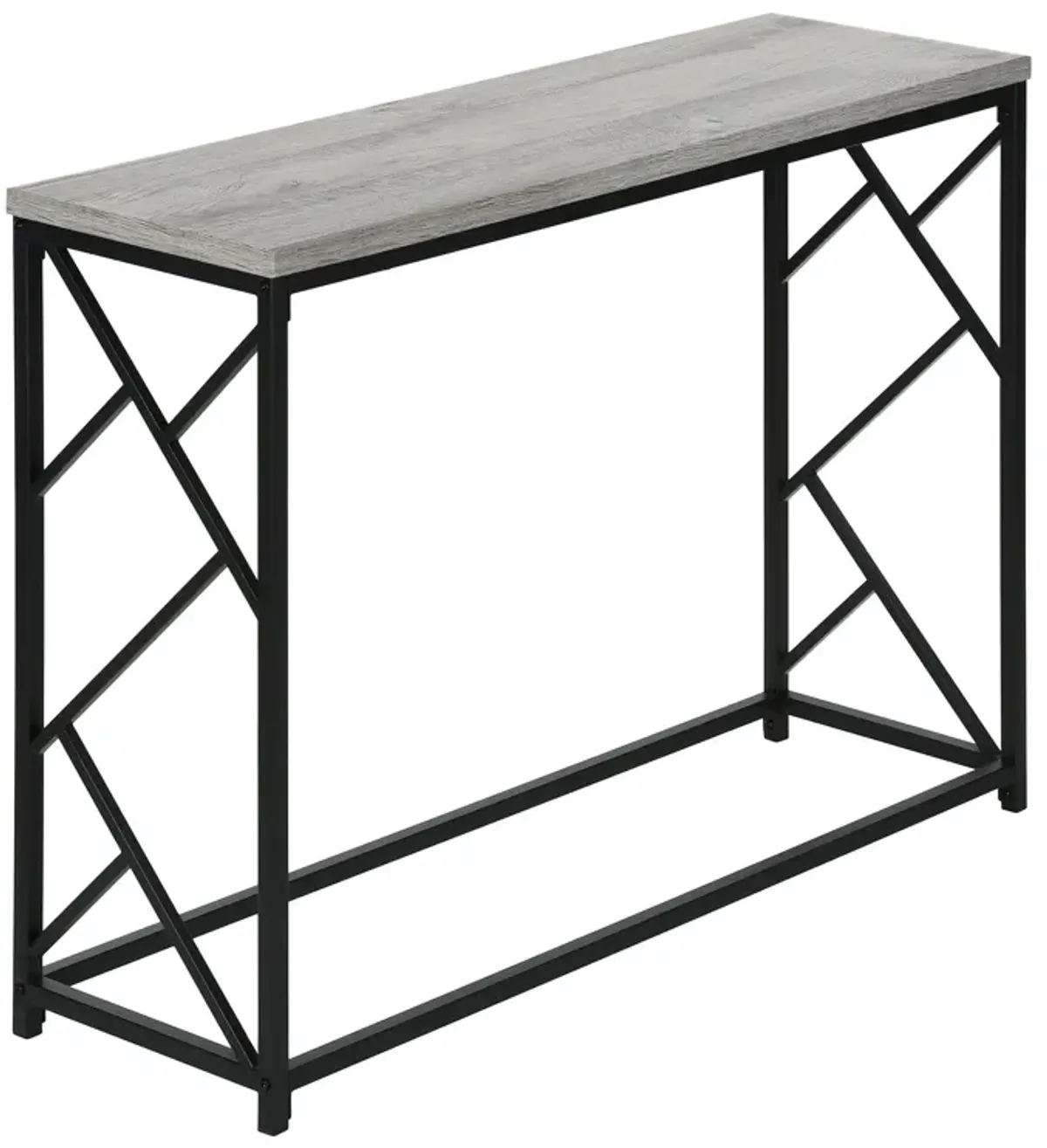 Monarch Specialties I 3532 Accent Table, Console, Entryway, Narrow, Sofa, Living Room, Bedroom, Metal, Laminate, Grey, Black, Contemporary, Modern