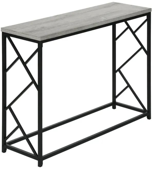 Monarch Specialties I 3532 Accent Table, Console, Entryway, Narrow, Sofa, Living Room, Bedroom, Metal, Laminate, Grey, Black, Contemporary, Modern