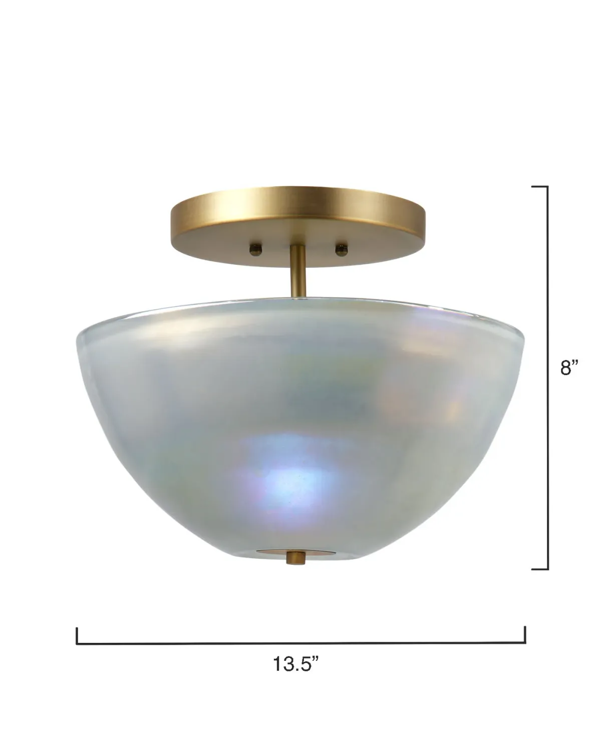 Vapor Glass Bowl Semi-Flush Mount, Grey