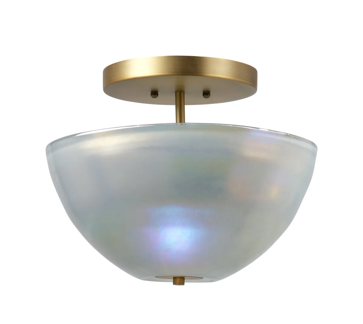 Vapor Glass Bowl Semi-Flush Mount, Grey