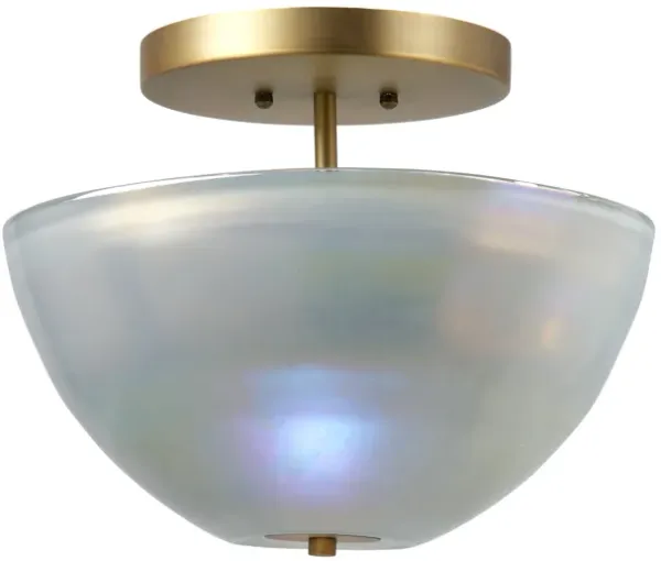 Vapor Glass Bowl Semi-Flush Mount, Grey