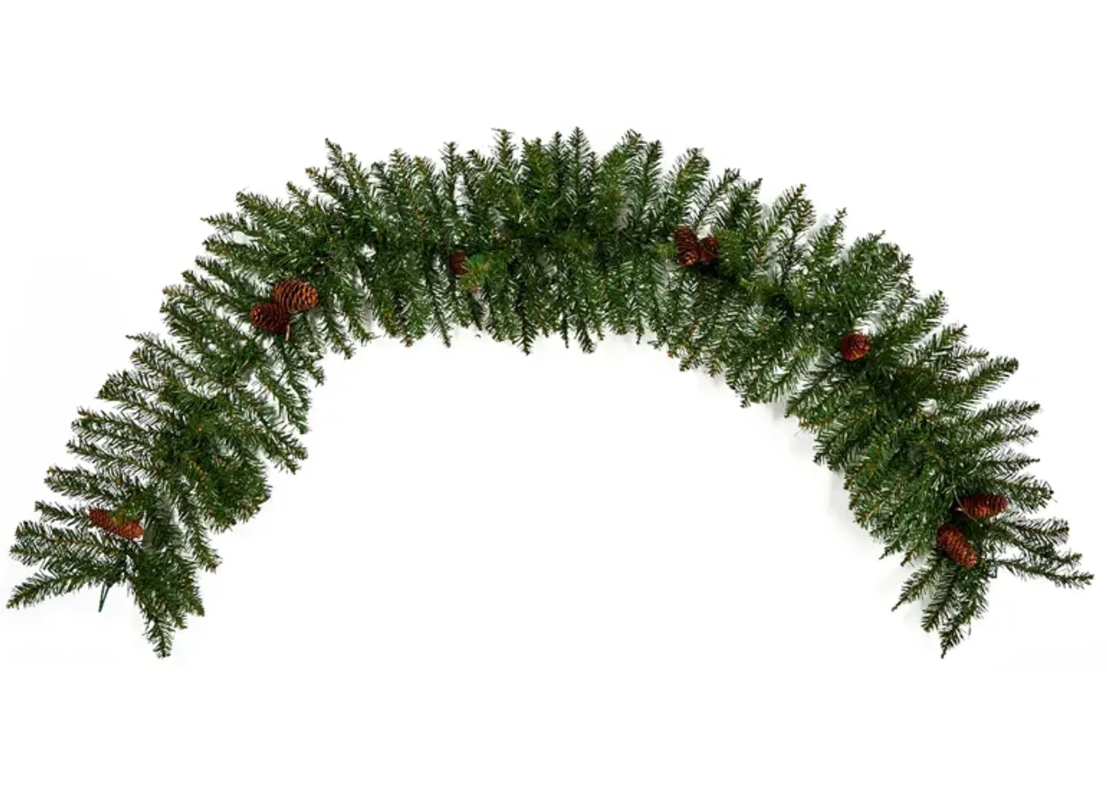 HomPlanti 6' Mixed Alaskan Pines and Pinecones Artificial Christmas Garland 50 Warm White LED Lights