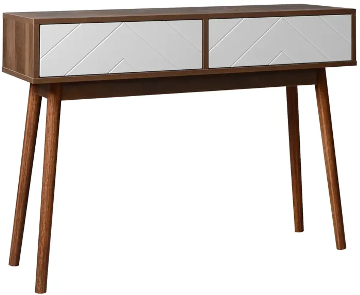 Mid-Century Modern Writing Desk with Spacious Work Surface and Storage