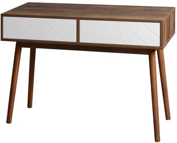 Mid-Century Modern Writing Desk with Spacious Work Surface and Storage
