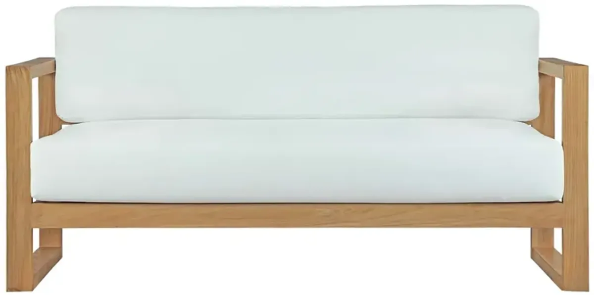 Modway - Upland Outdoor Patio Teak Sofa Natural White