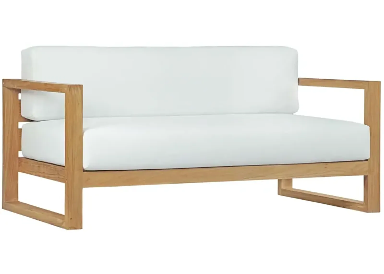 Modway - Upland Outdoor Patio Teak Sofa Natural White