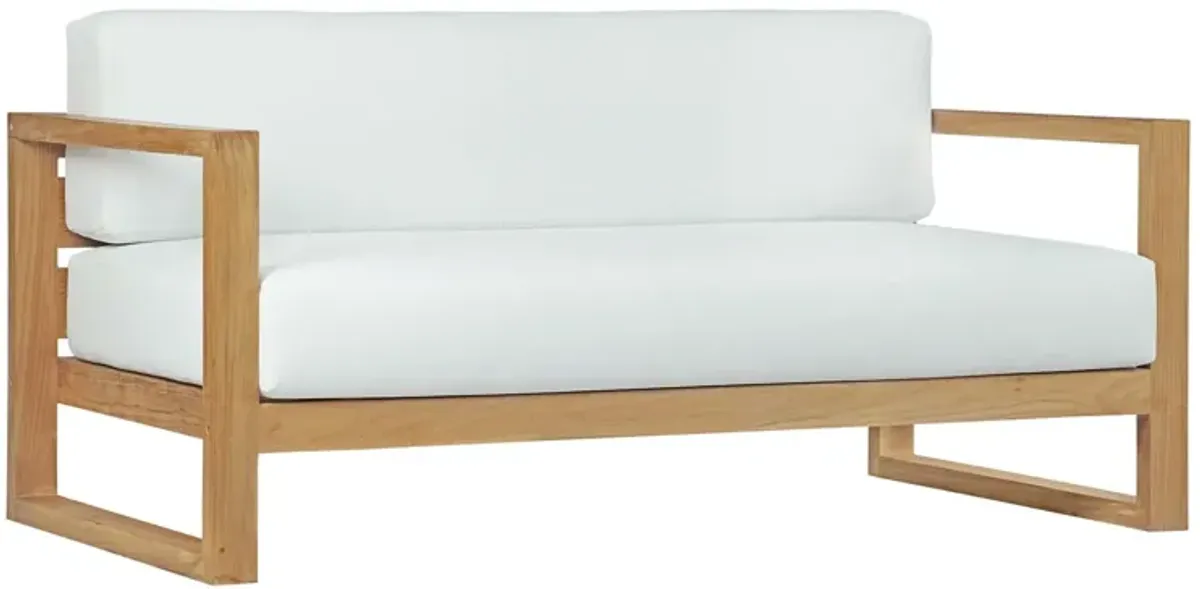 Modway - Upland Outdoor Patio Teak Sofa Natural White