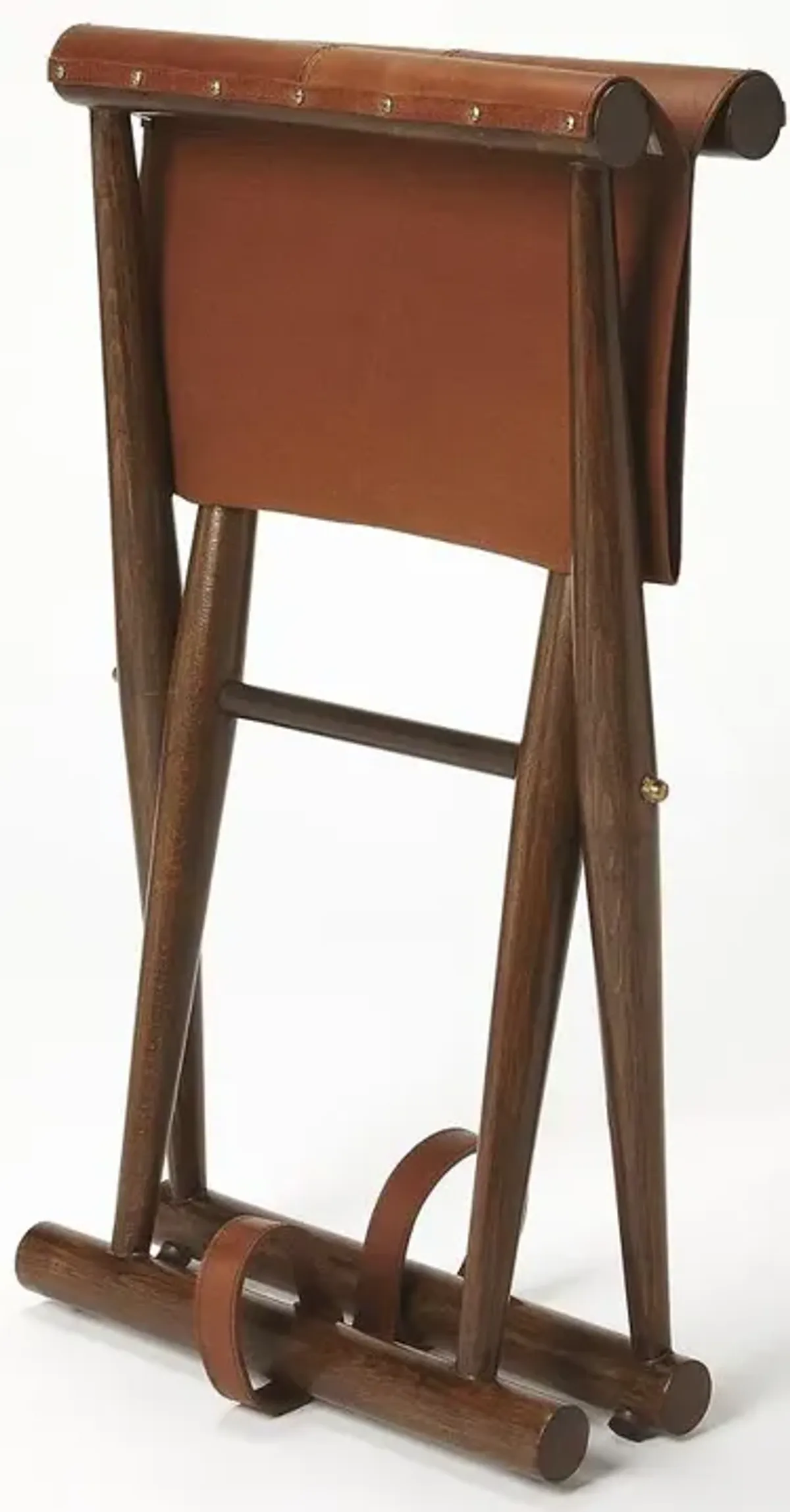 Butler Specialty Company Sutton Leather Folding Stool, Medium Brown