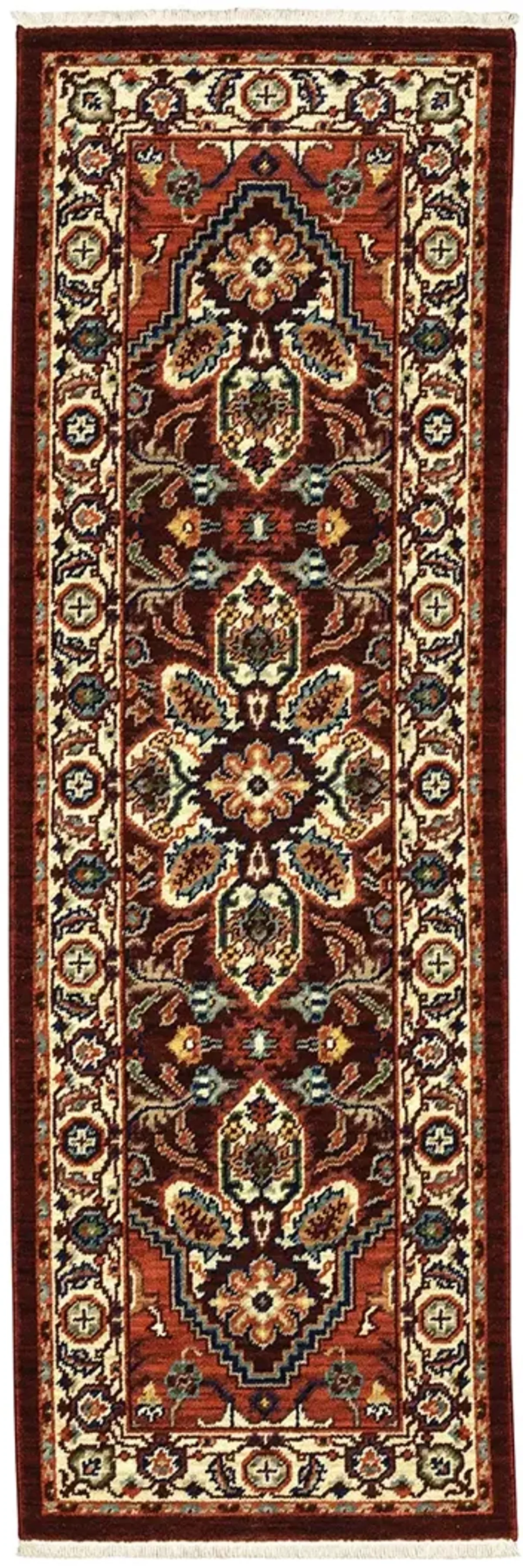 Lilihan 2'6" x 12' Red Rug