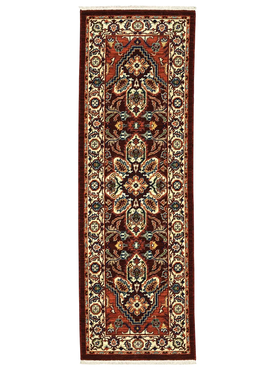 Lilihan 2'6" x 12' Red Rug