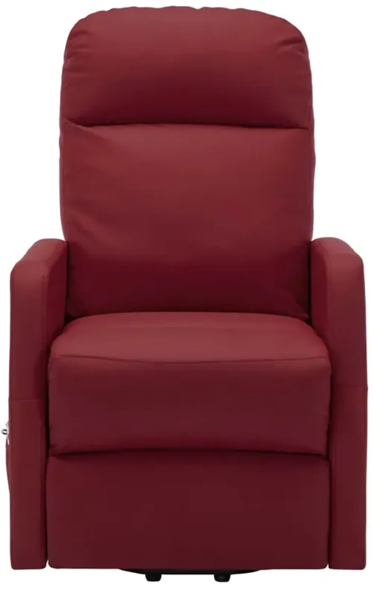 Power Lift Massage Recliner Wine Red Faux Leather