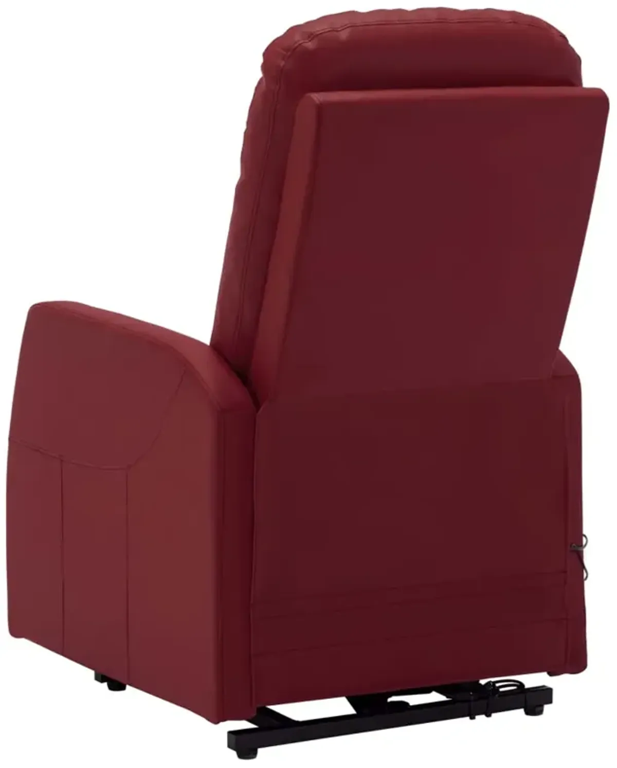 Power Lift Massage Recliner Wine Red Faux Leather