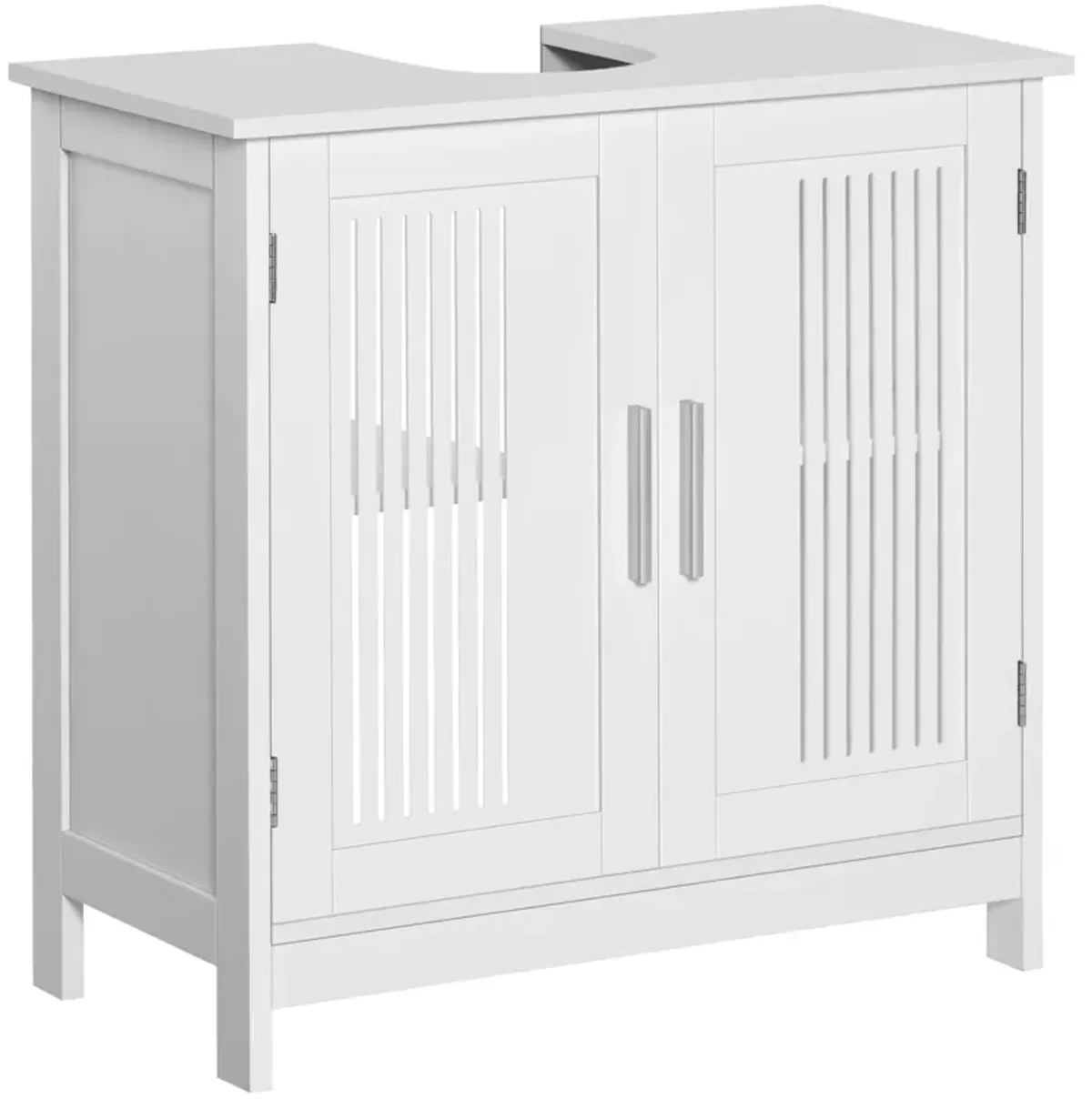 Bathroom Under Sink Cabinet Vanity Unit w/ Adjustable Storage Shelves, White