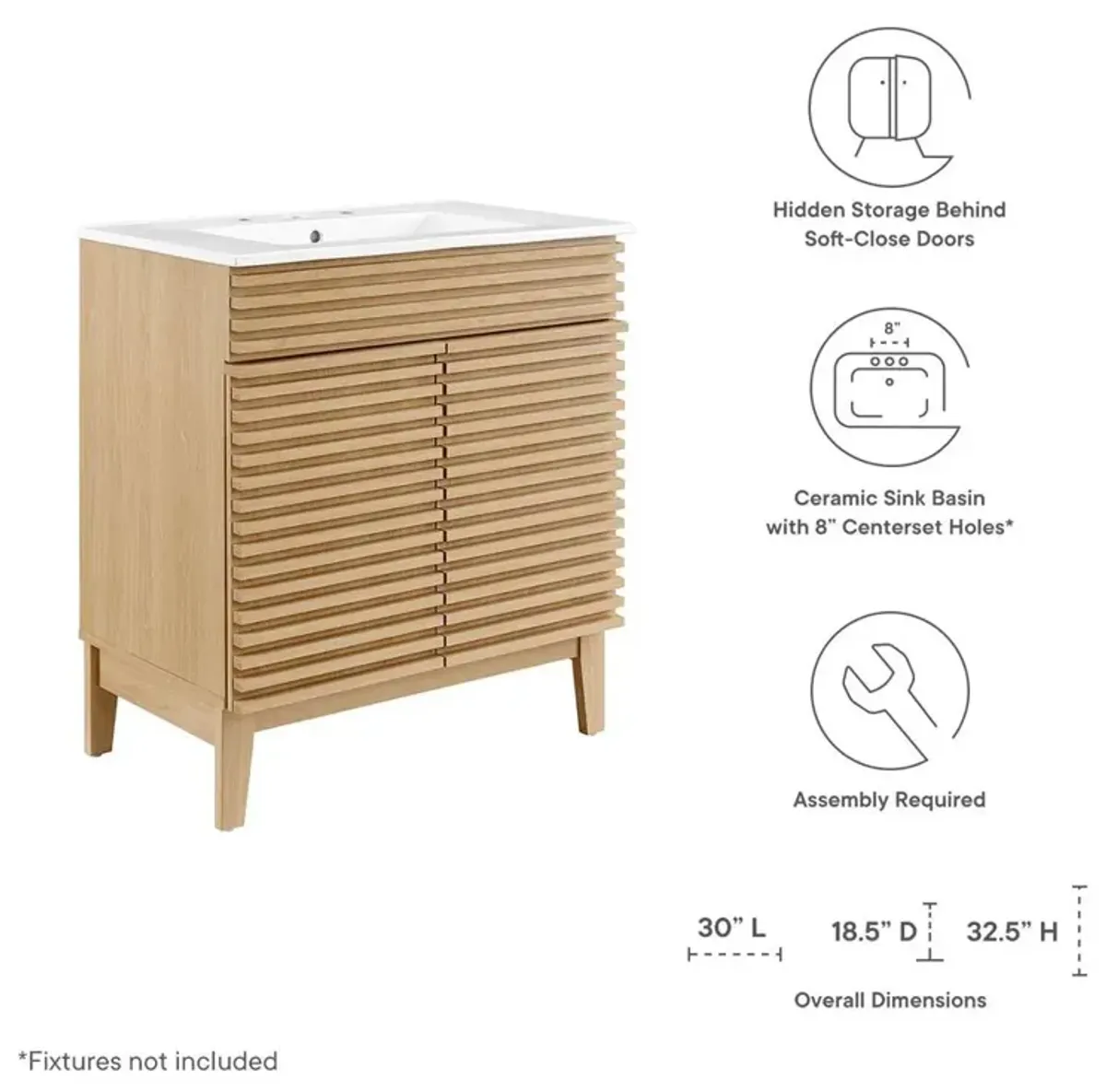 Modway Render 30 Bathroom Vanity Cabinet