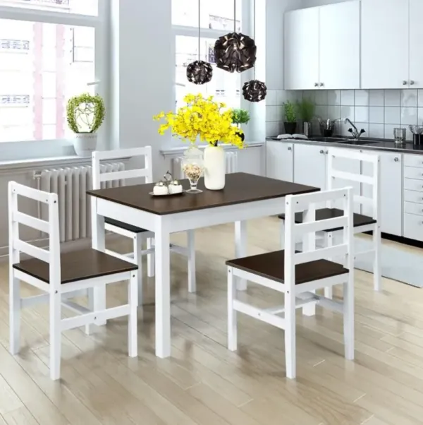 Hivvago 5 Pieces Solid Wood Compact Kitchen Dining Set