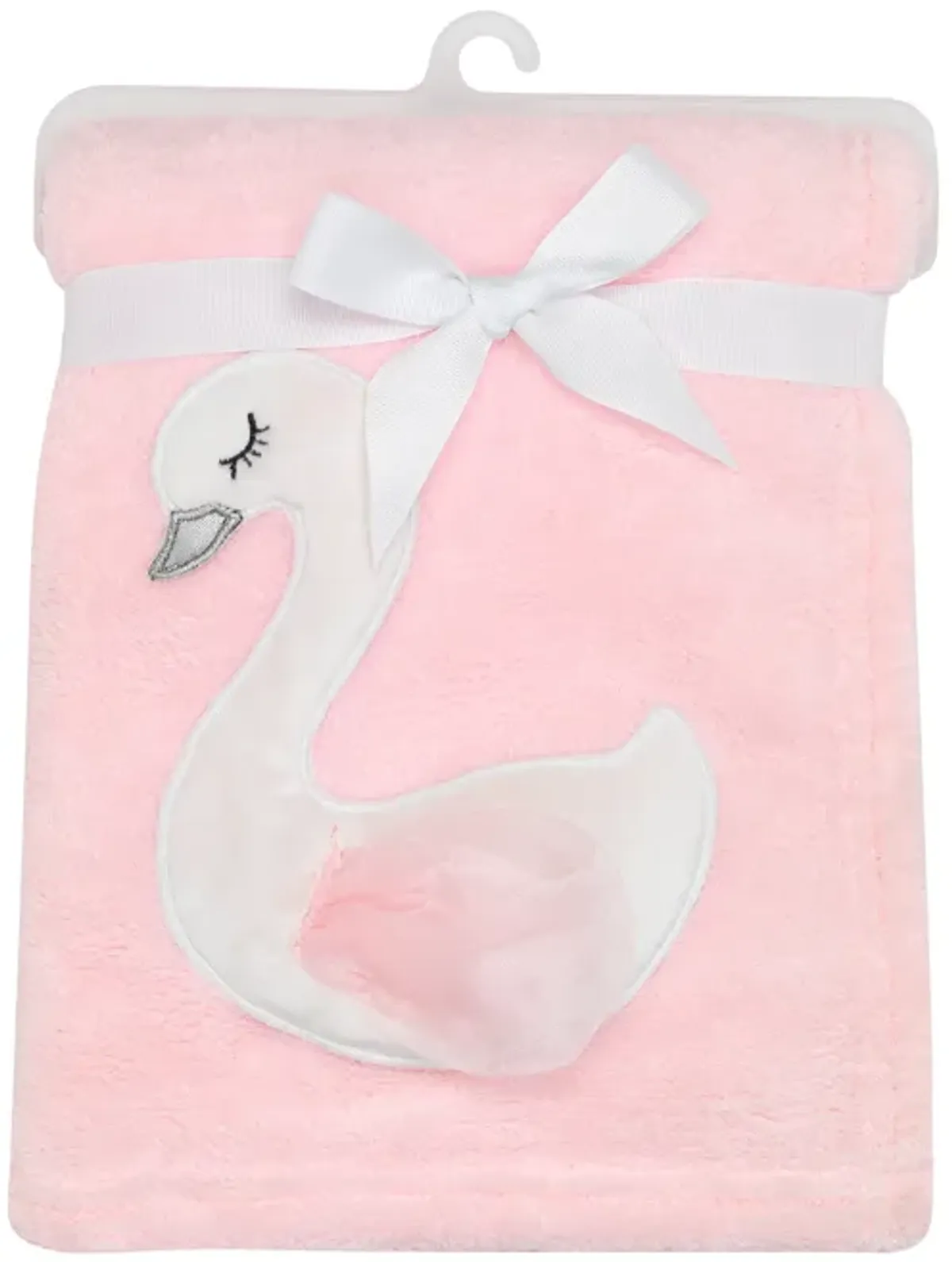 Bedtime Originals Blossom Pink/White Swan Coral Fleece Baby Blanket