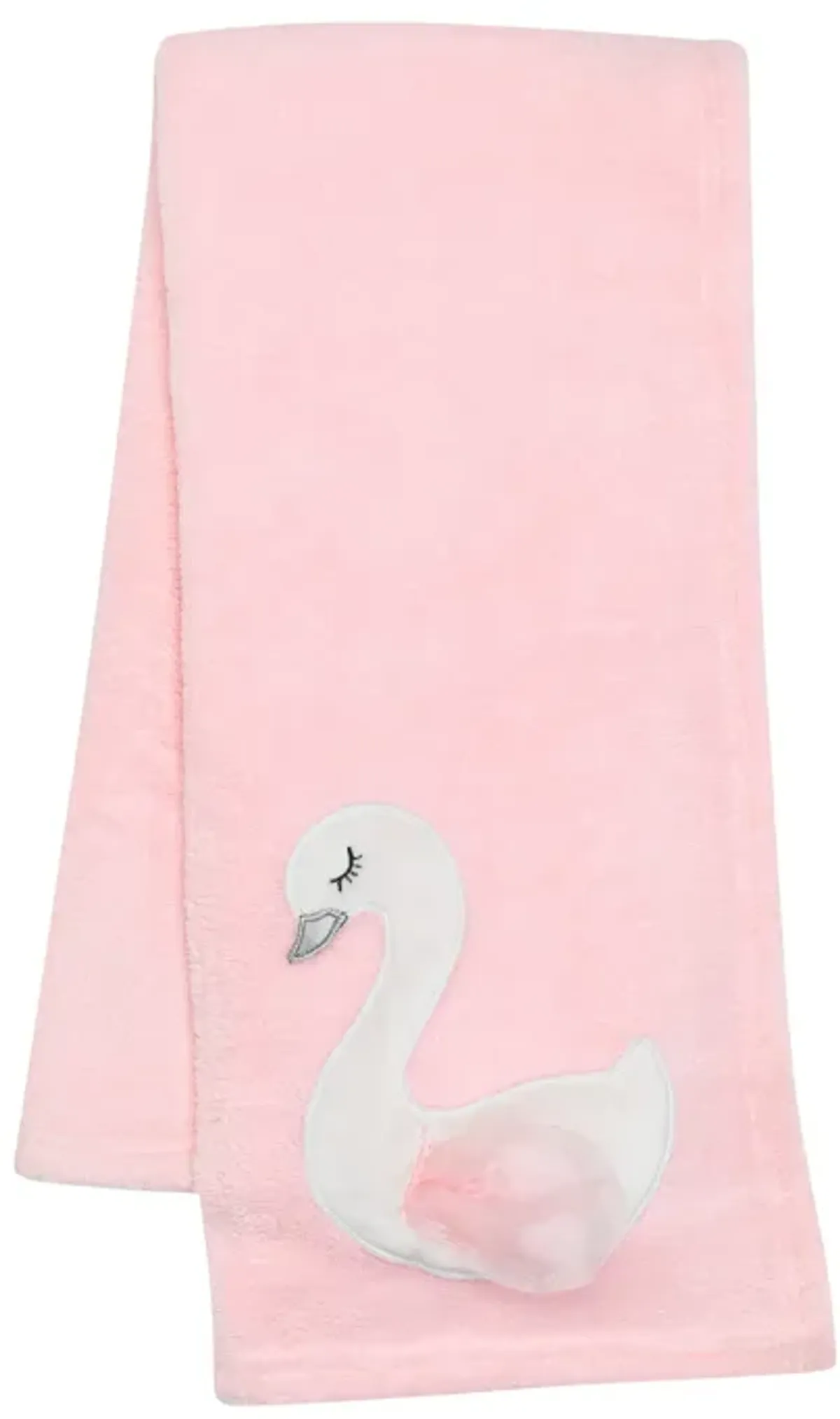 Bedtime Originals Blossom Pink/White Swan Coral Fleece Baby Blanket