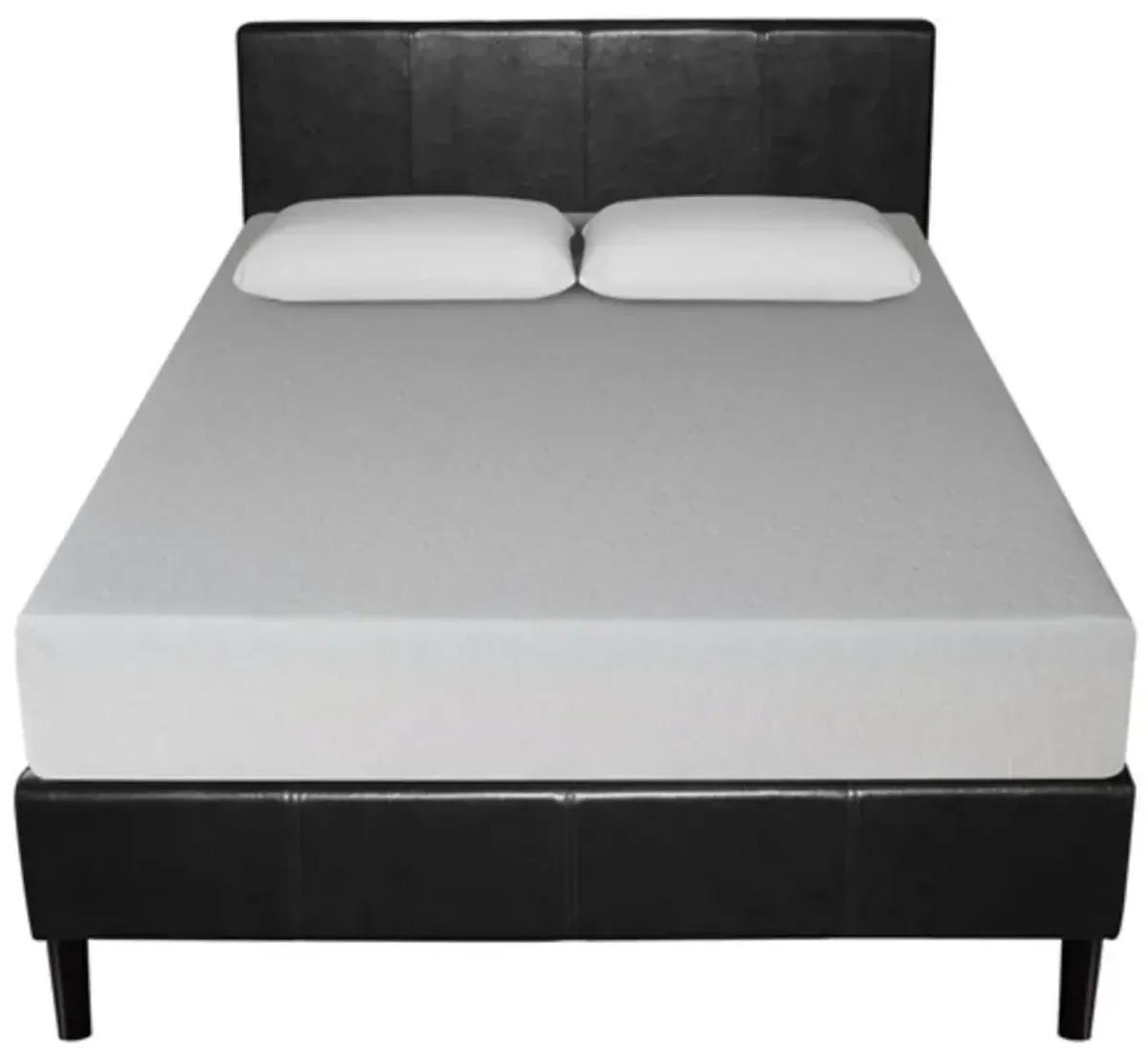 Hivvago Full size Modern Platform Bed with Espresso Faux Leather Headboard