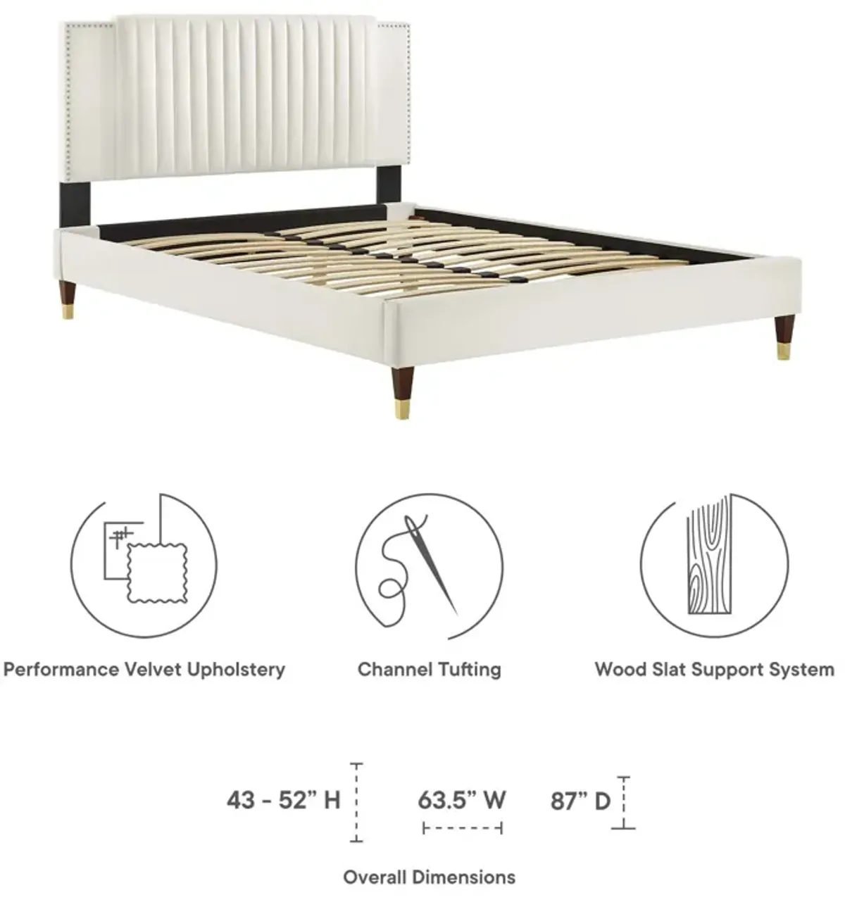 Modway - Zahra Channel Tufted Performance Velvet King Platform Bed