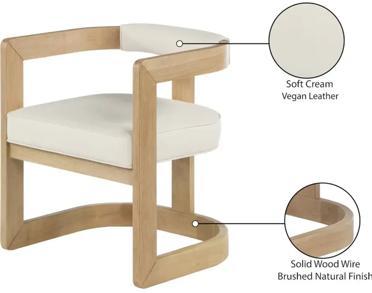Meridian Furniture Manchester Cream Vegan Leather Dining Chair